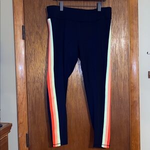 Avia Black Leggings with Orange and Yellow Stripes❤️